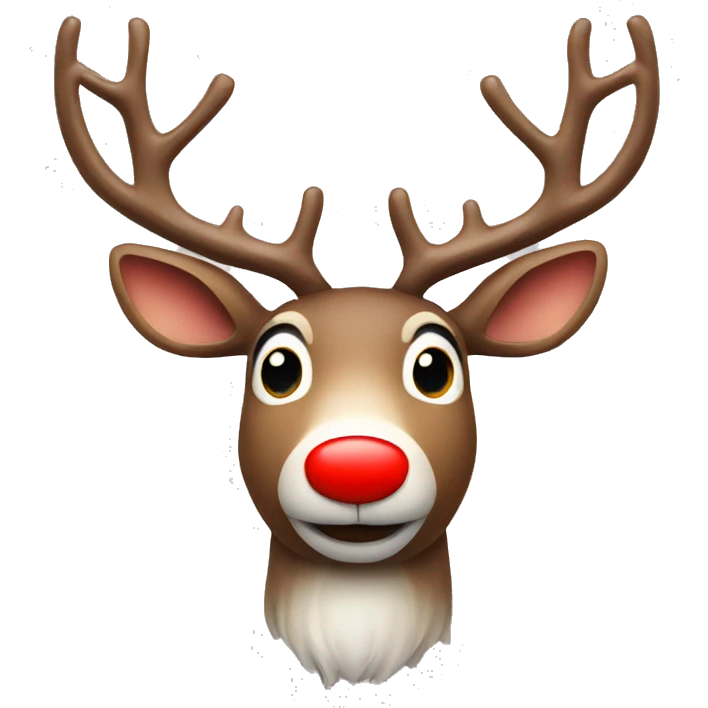 Male reindeer with glowing red nose  emoji