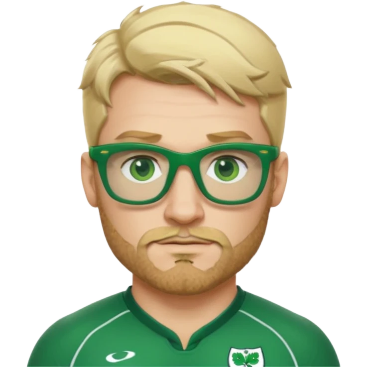 irish rugby player with blond stubble and green glasses emoji