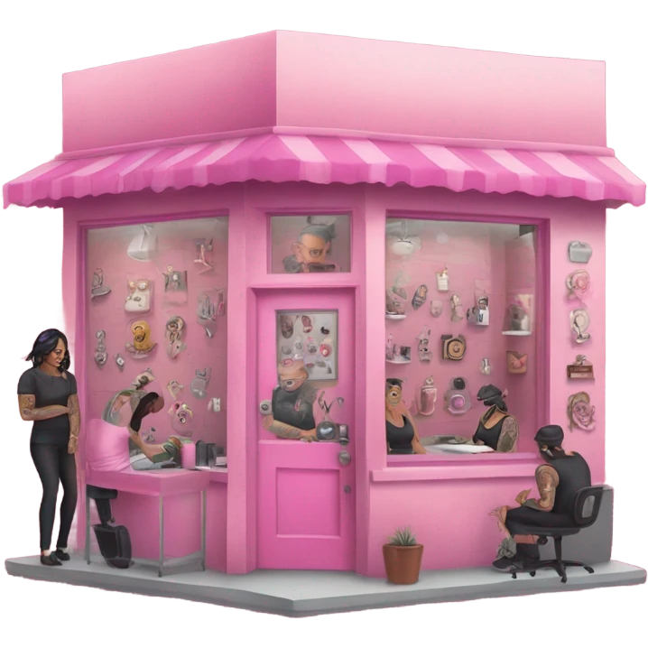 pink tattoo shop emoji
