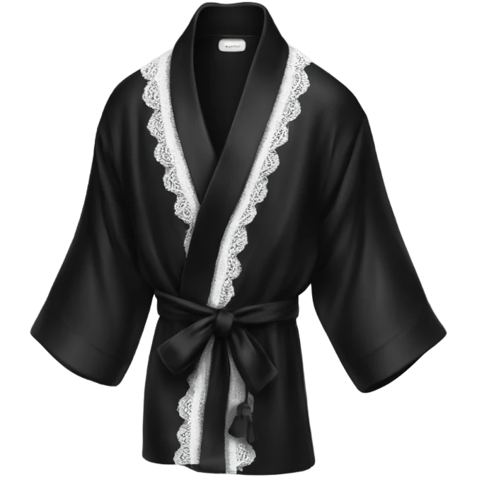 black silk robe with lace emoji
