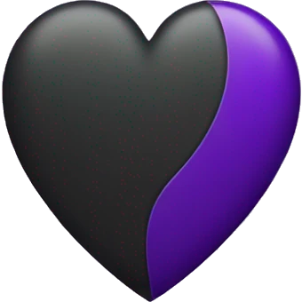 Half black half Purple Heart emoji