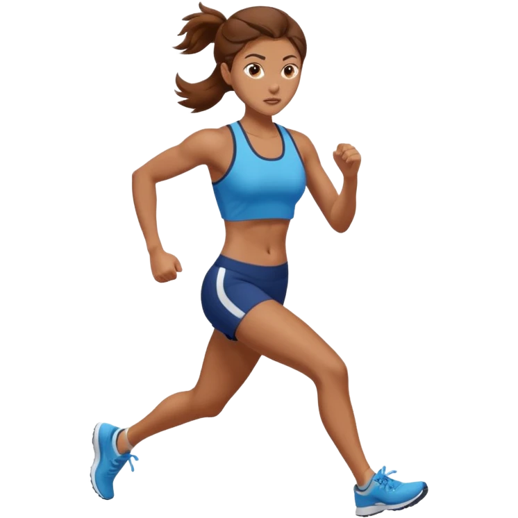 Naked woman with brown hair running emoji
