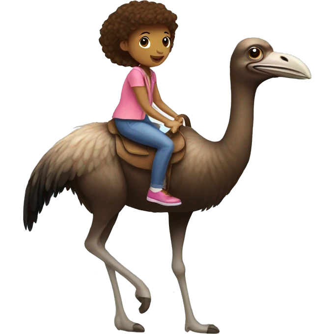 Girl riding ostrich emoji