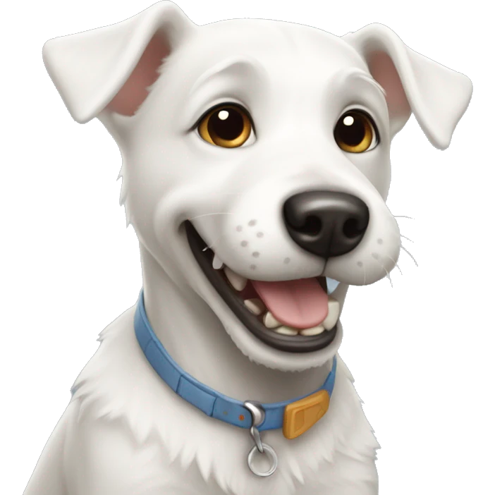 playful white dog terrier emoji