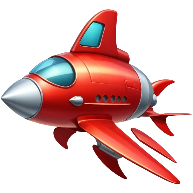 1950s retro rocket ship with fins emoji