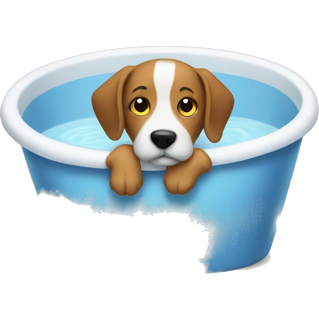 Dog in tub  emoji