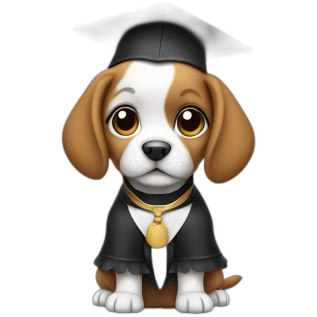 cute puppy dressed as a judge emoji