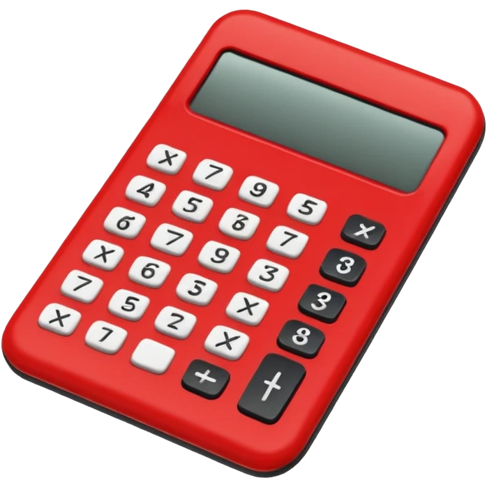 а теперь калькулятор красного цвета emoji