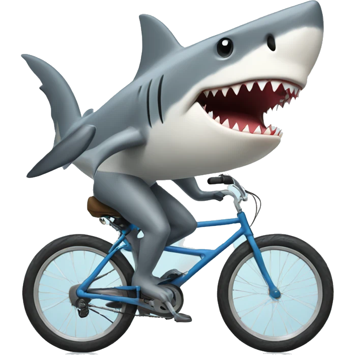 Shark riding a bike emoji