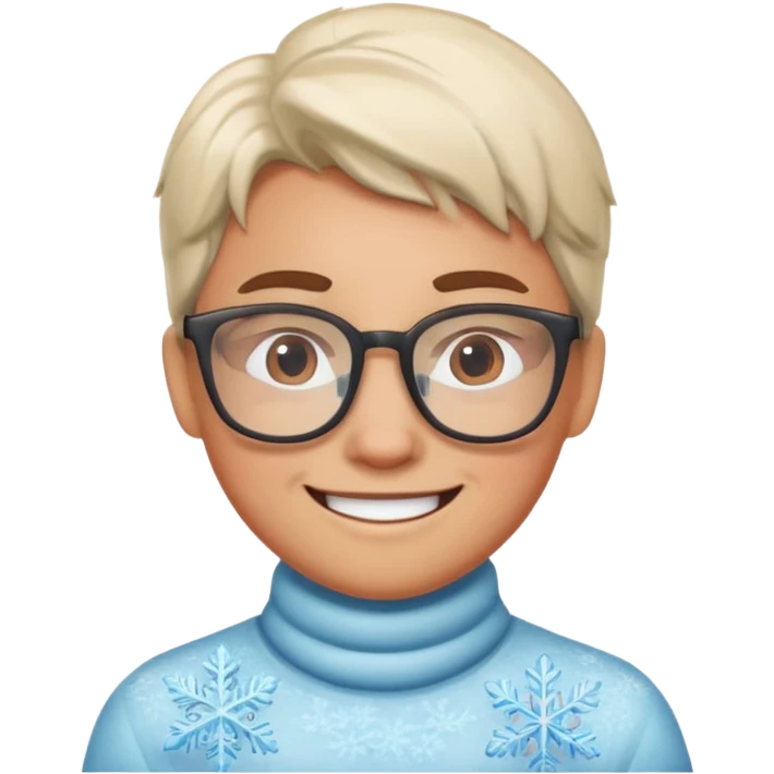 Смайл замёрзший в очках улыбается emoji