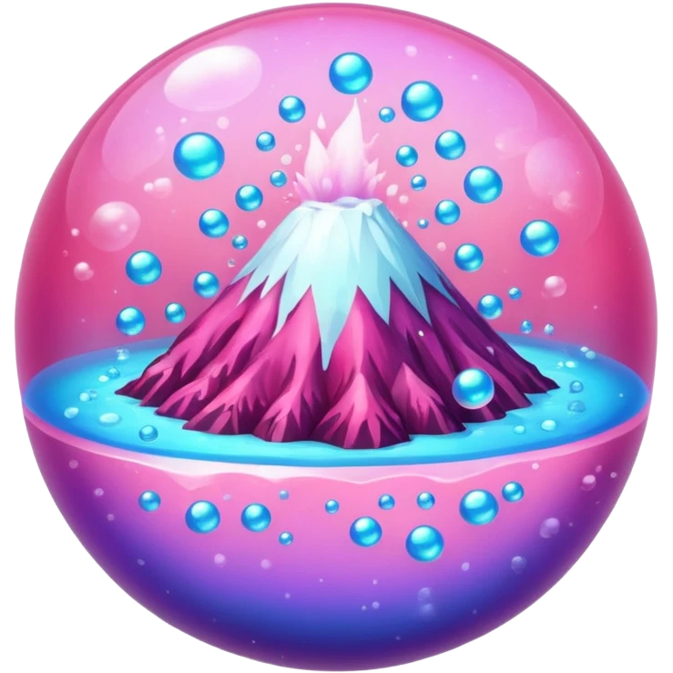 Pink volcano of Bubble emoji
