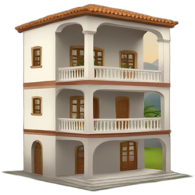 casa dos pisos cuadrada emoji