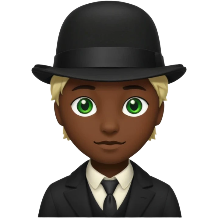 chat noir avec chapeau melon emoji