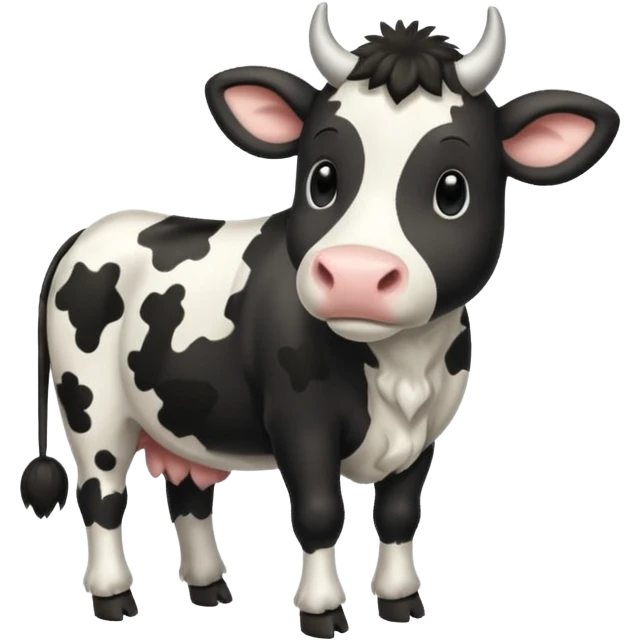 white black spotted  cow tail emoji