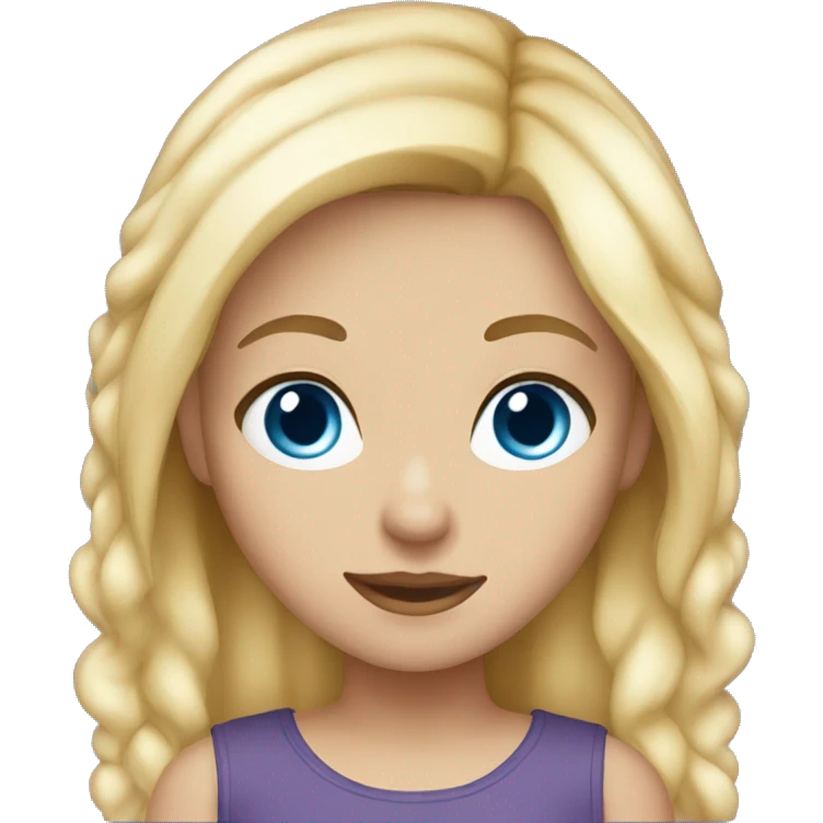 Girl with blond hair blue eyes and lashes emoji