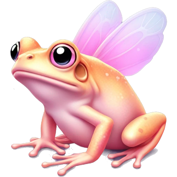Light pink Fairy frog with gradient wings emoji