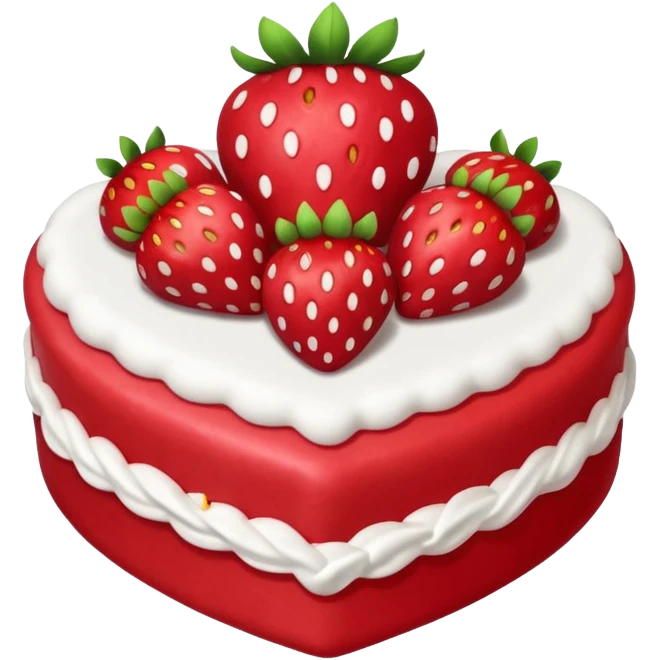 Coração de bolo de morango emoji