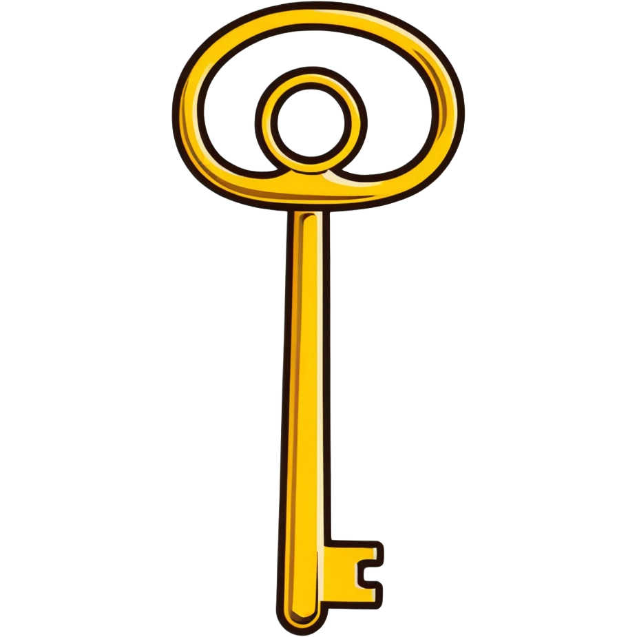 smooth golden key emoji
