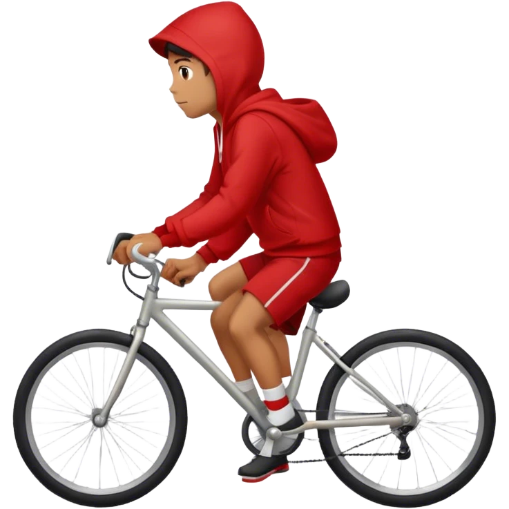 Wearing a red hoodie on a bicycle  emoji