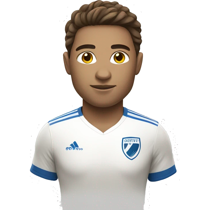 soccer player with white skin and brown hair emoji