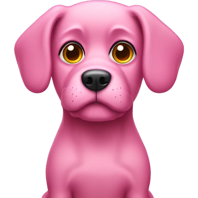 Pink dog with sad extra  emoji