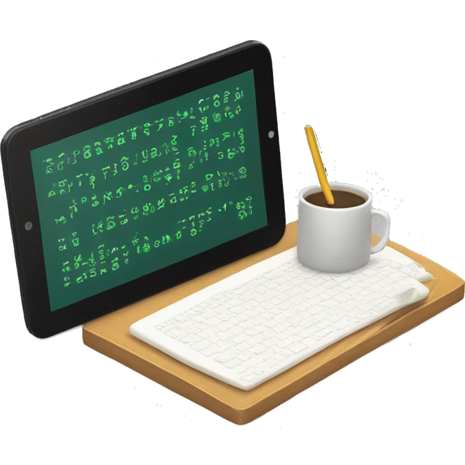 tablet and pen and code sign emoji