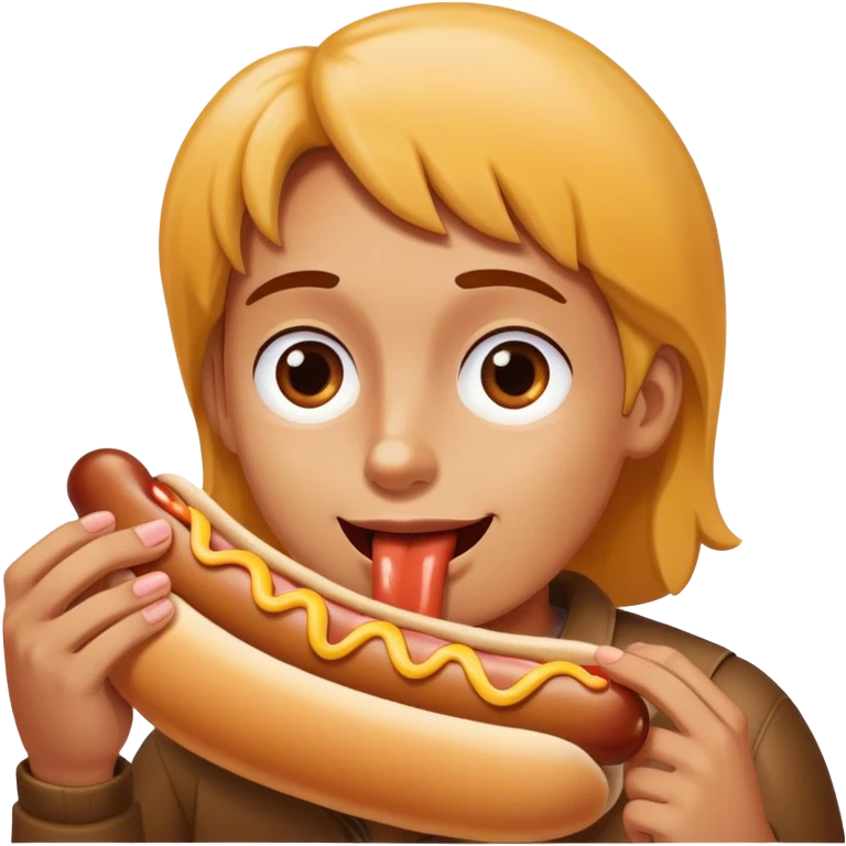 Me eating a hot dog  emoji
