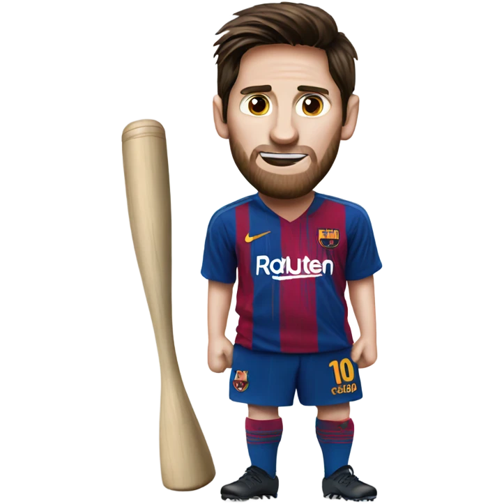 Messi with bat emoji