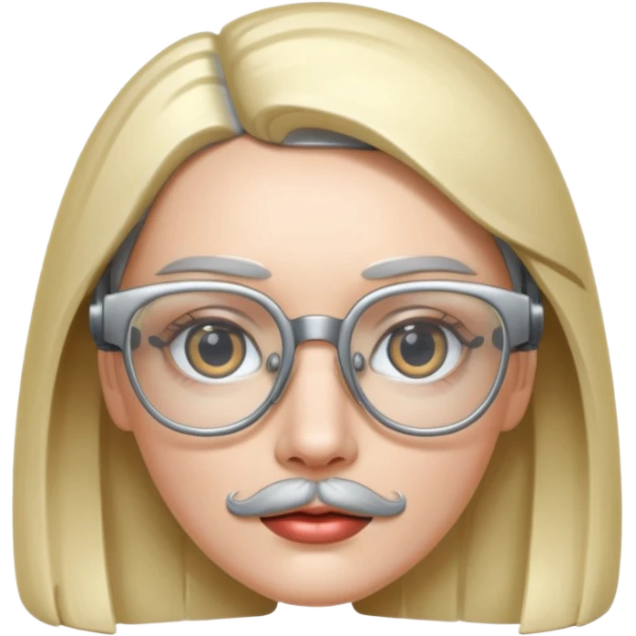 robotic woman with glasses mustache  emoji
