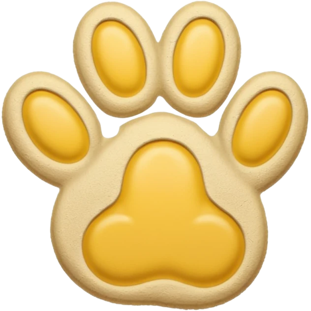 a pastel yellow pawprint emoji