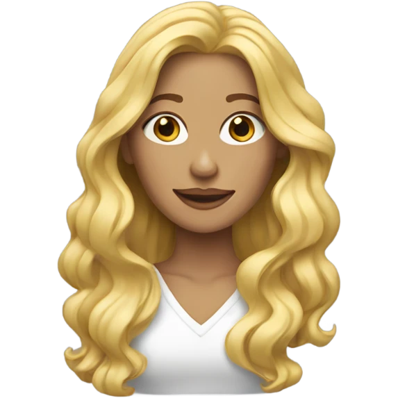 Blonde woman with long wavy hair emoji