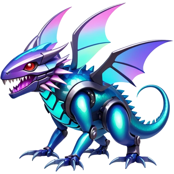  Epic legendary rare glowing mechanical Shiny sparkly transparent bioluminescent luminescent vibrant bright pastel dark exotic iridescent colorful gradients futuristic modern metallic glossy glittery fantasy-cyber-Fakémon-Pokémon-Vernid-creature emoji