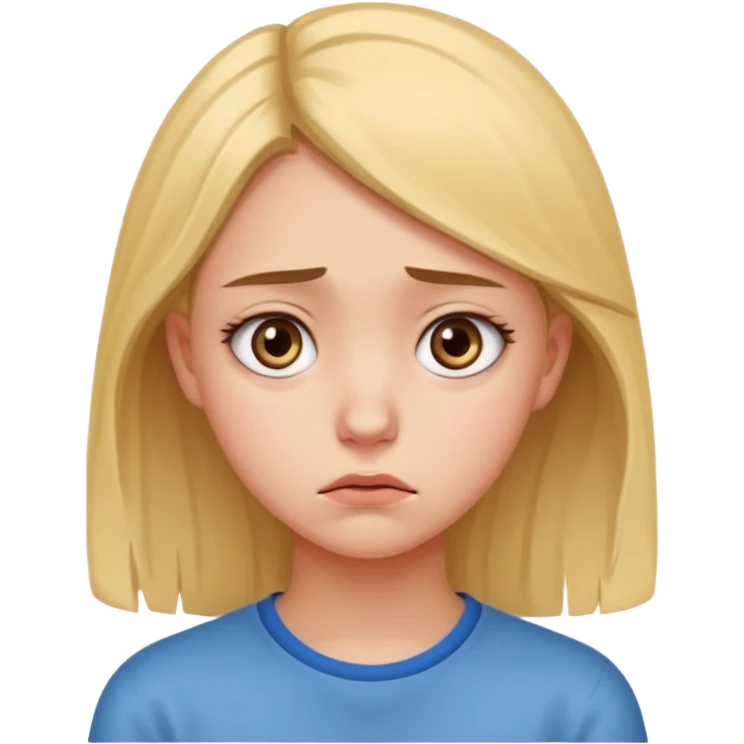 teenage gorl having disappointment about her idol - sadness from unfulfilled hopes or expectations emoji