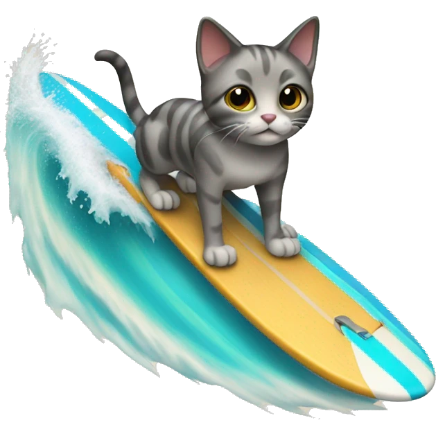 cat surfing on a surf board emoji
