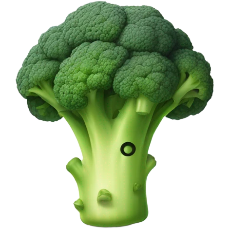 A broccoli with sad eyes and a trembling lip looks upset, as if saying goodbye. emoji