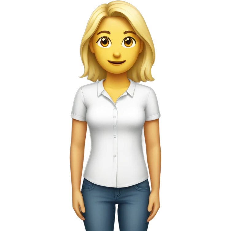 Single white women's short-sleeved shirt, no characters emoji