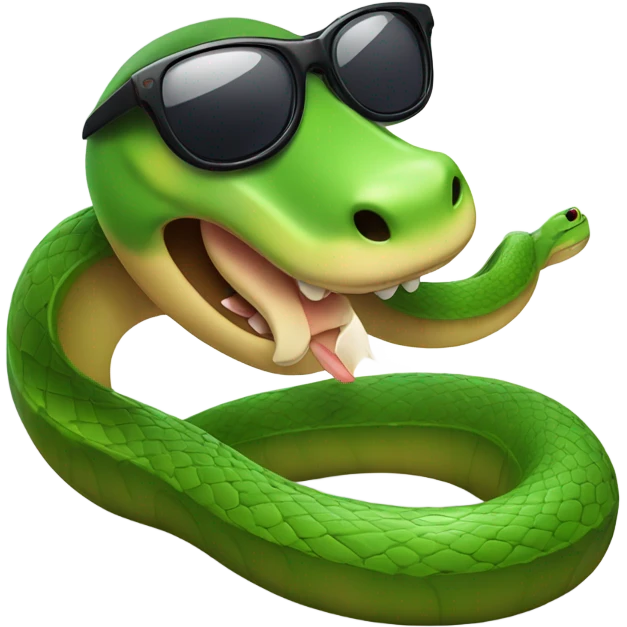 Sneaky snake wearing sunglasses  emoji