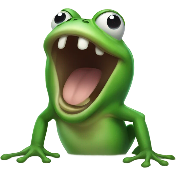 Frog screaming emoji