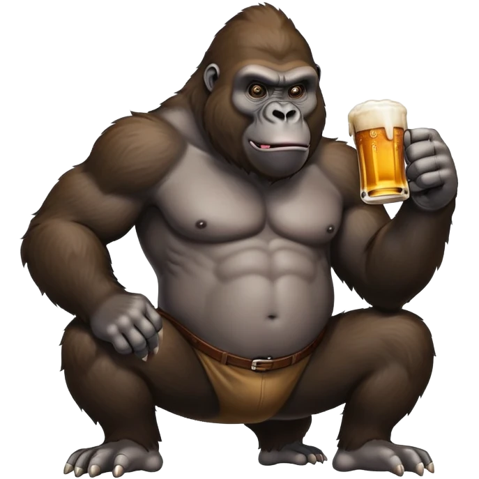 Gorilla with a beer emoji