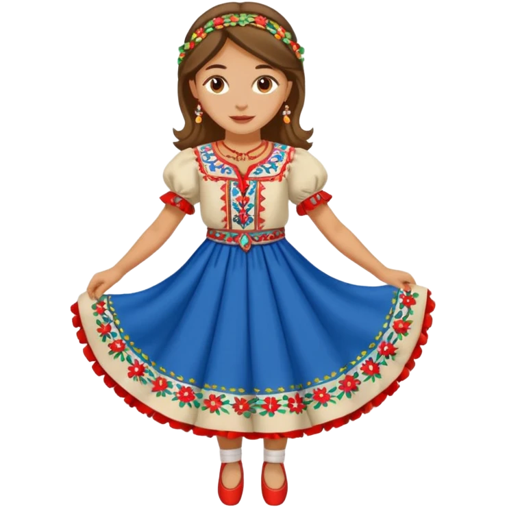 Girl Serbian folklore dancing emoji