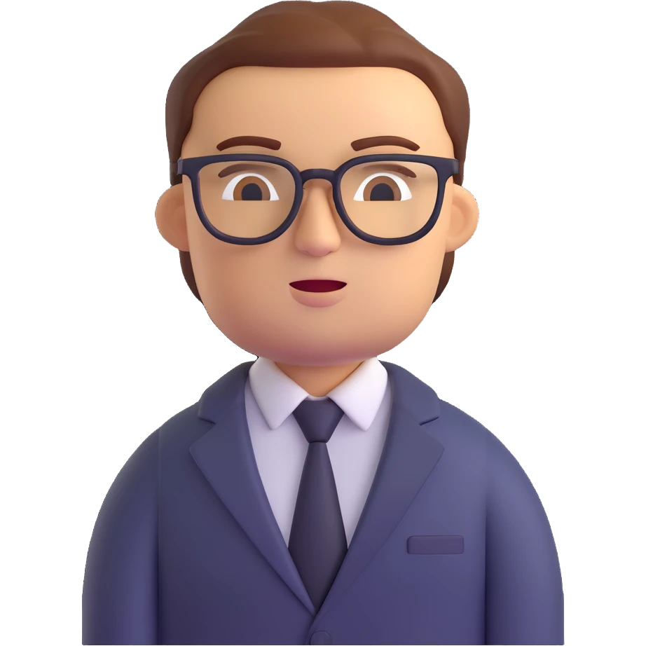 boss emoji, strict manager with glasses, white person emoji