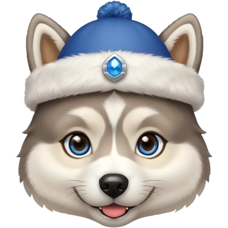 Pups husky in new yaer hat emoji