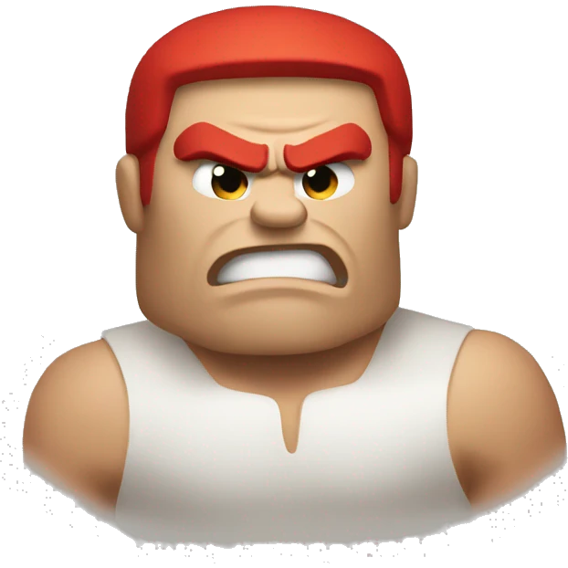 Super angry buff red man emoji