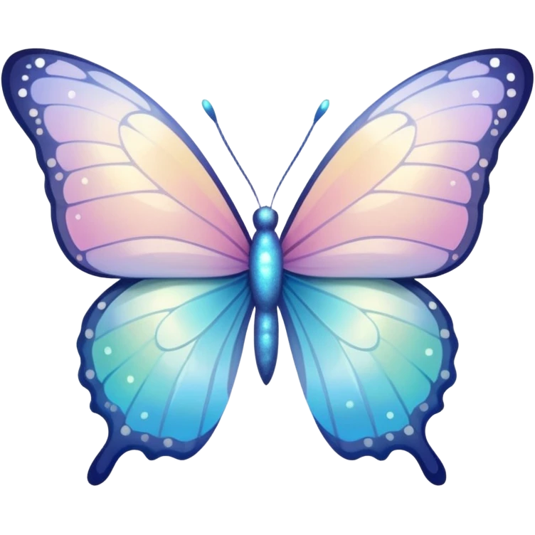 white pale pastel ombre sparkly butterfly with more bright obvious sparkles everywhere emoji
