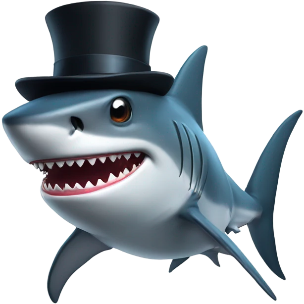 shark with tophat emoji