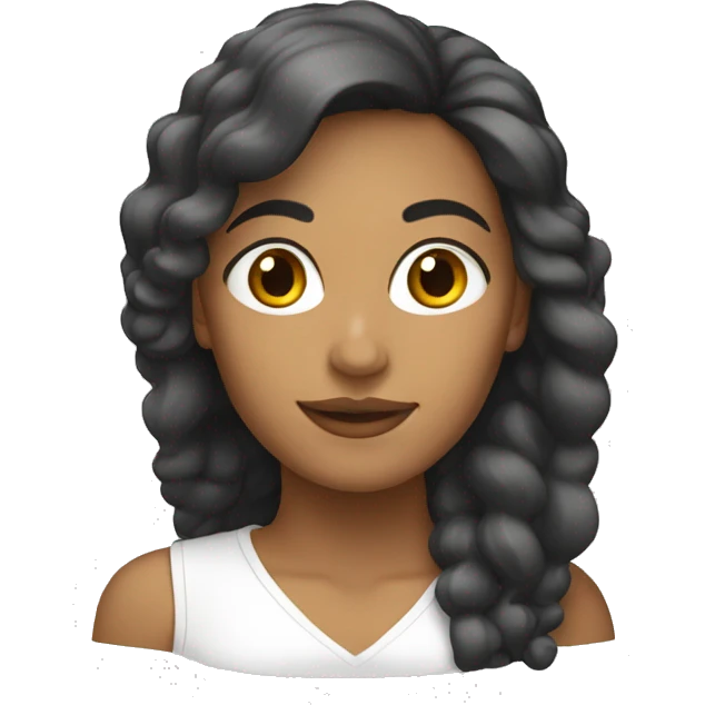 Mujer de pelo negro largo blanca emoji