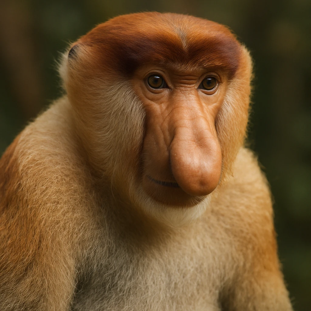proboscis monkey, close-up, realistic lighting emoji