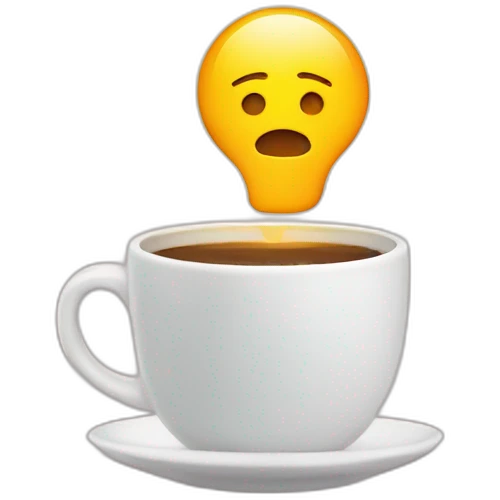 coffee cup with a speech bulb in the surface emoji
