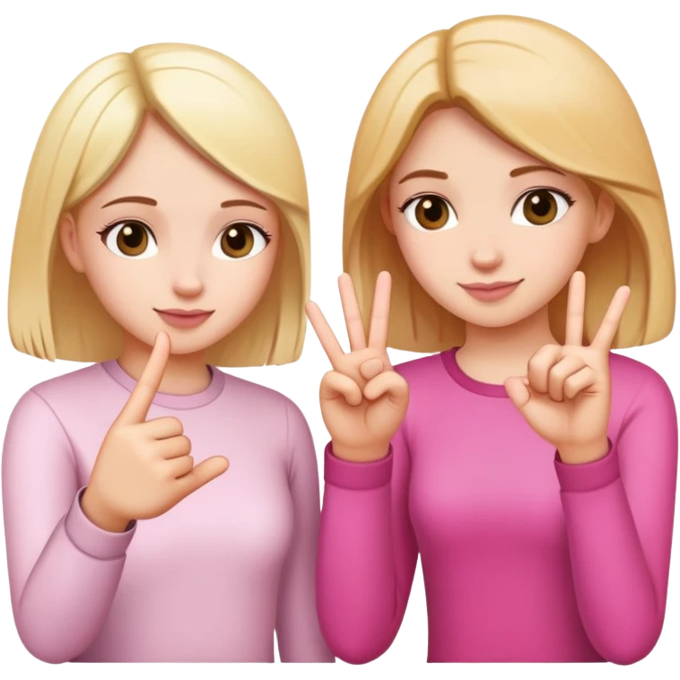 Two girls making a pinky promise  emoji