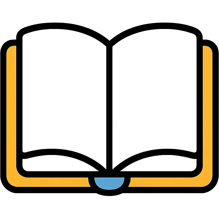 open thick white book icon, colorful outlined style emoji